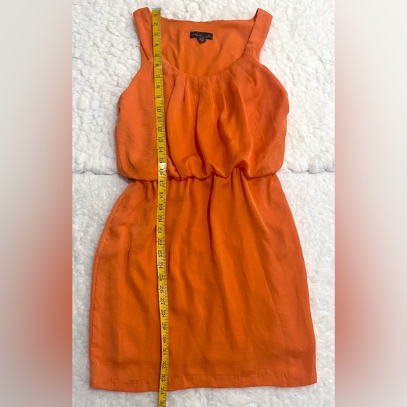 City Triangles Womens M Solid Orange Silk Sleeveless Dress Preppy Classic - Picture 12 of 15